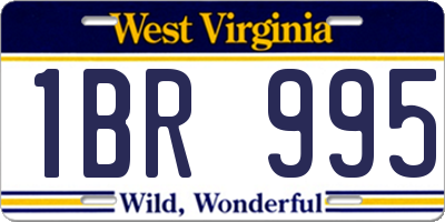 WV license plate 1BR995