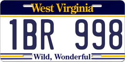 WV license plate 1BR998