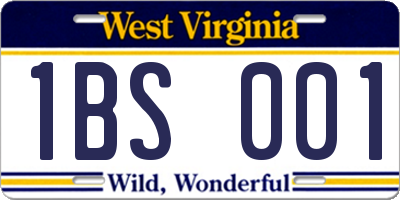 WV license plate 1BS001
