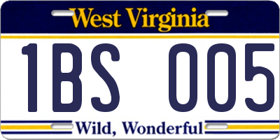 WV license plate 1BS005