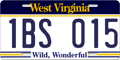 WV license plate 1BS015