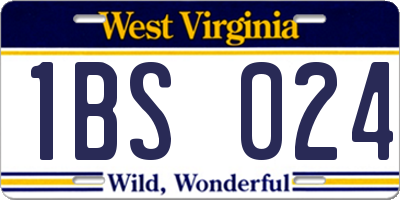 WV license plate 1BS024