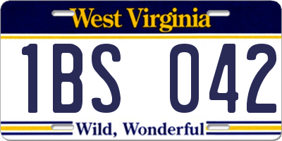 WV license plate 1BS042