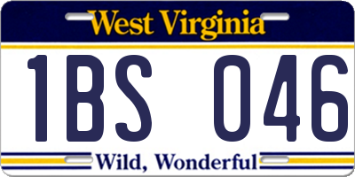 WV license plate 1BS046