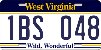 WV license plate 1BS048