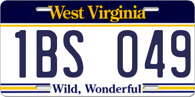 WV license plate 1BS049
