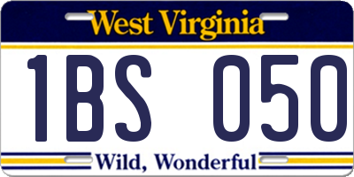 WV license plate 1BS050