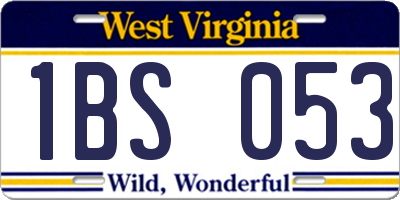 WV license plate 1BS053