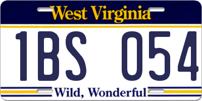 WV license plate 1BS054