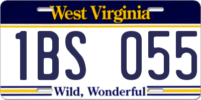 WV license plate 1BS055