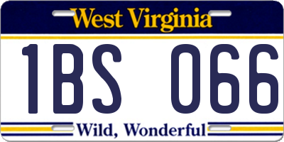 WV license plate 1BS066