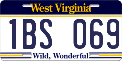 WV license plate 1BS069