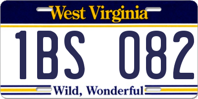 WV license plate 1BS082