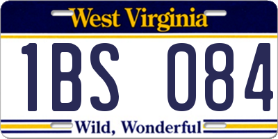 WV license plate 1BS084