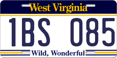 WV license plate 1BS085