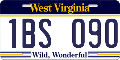 WV license plate 1BS090