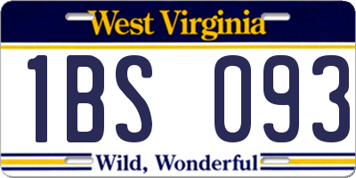 WV license plate 1BS093
