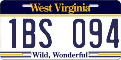 WV license plate 1BS094
