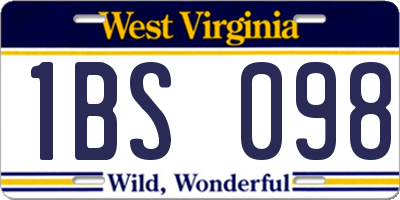 WV license plate 1BS098