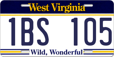 WV license plate 1BS105