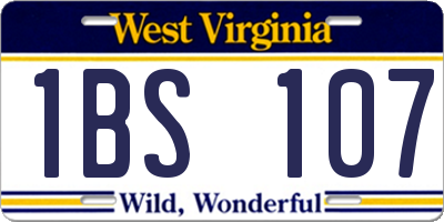 WV license plate 1BS107