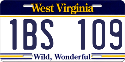 WV license plate 1BS109