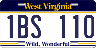 WV license plate 1BS110
