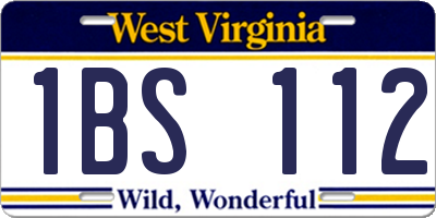 WV license plate 1BS112