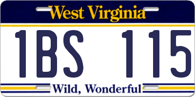 WV license plate 1BS115
