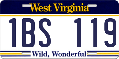 WV license plate 1BS119