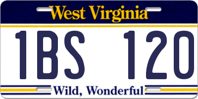 WV license plate 1BS120