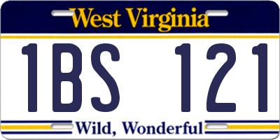 WV license plate 1BS121