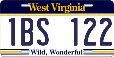 WV license plate 1BS122