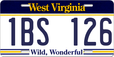 WV license plate 1BS126
