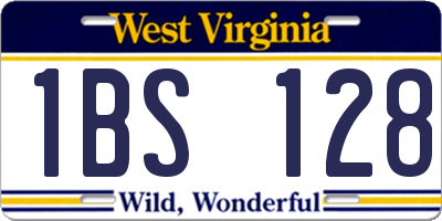 WV license plate 1BS128