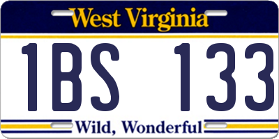 WV license plate 1BS133