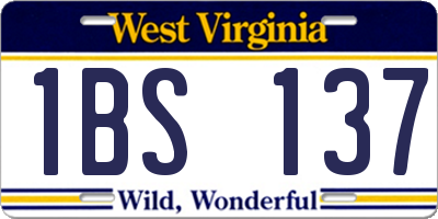 WV license plate 1BS137