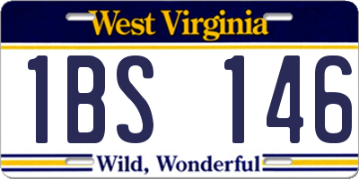 WV license plate 1BS146