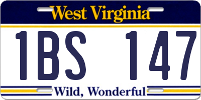 WV license plate 1BS147