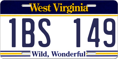 WV license plate 1BS149
