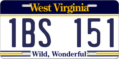 WV license plate 1BS151