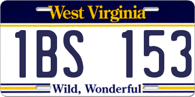 WV license plate 1BS153