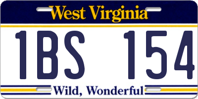 WV license plate 1BS154