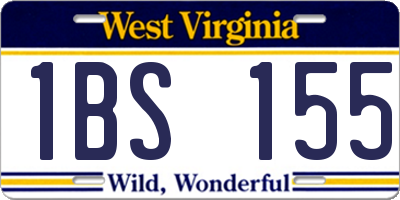 WV license plate 1BS155