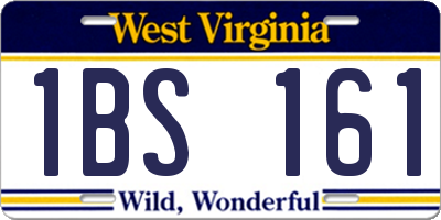 WV license plate 1BS161