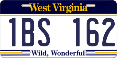 WV license plate 1BS162