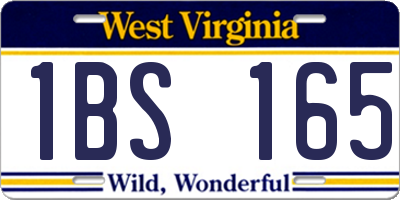 WV license plate 1BS165