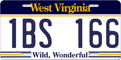 WV license plate 1BS166