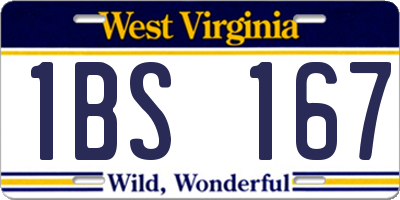 WV license plate 1BS167