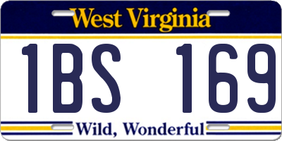 WV license plate 1BS169